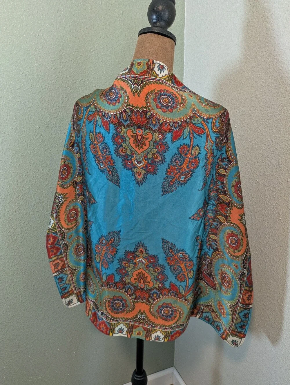 Silk-Feel Paisley Neck Scarf - Multicolor